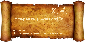 Krompaszky Adelmár névjegykártya